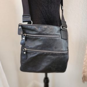 Margot Black Leather Crossbody Bag.